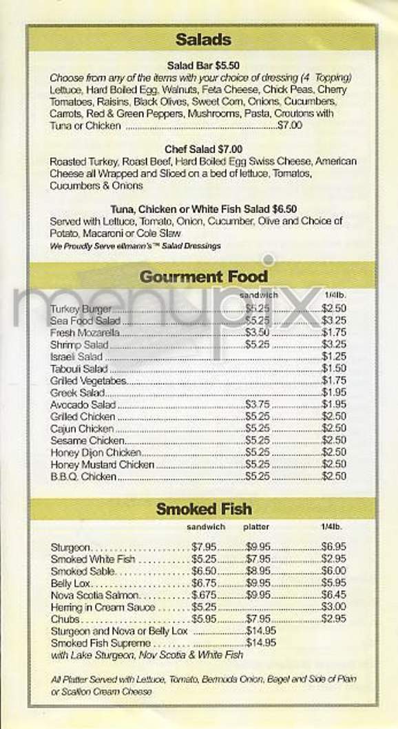 Pick A Bagel - New York, NY menu_pic