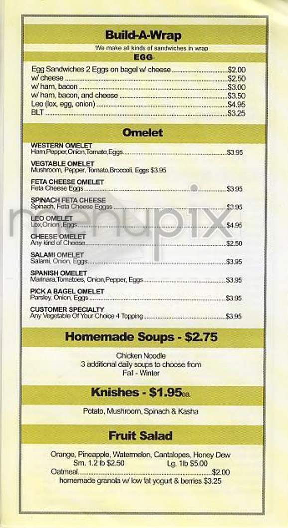 Pick A Bagel - New York, NY menu_pic