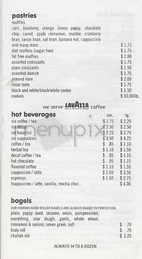 Pick a Bagel - New York, NY menu_pic