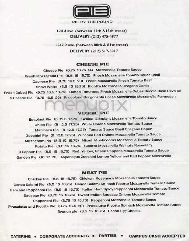 Pie - New York, NY menu_pic