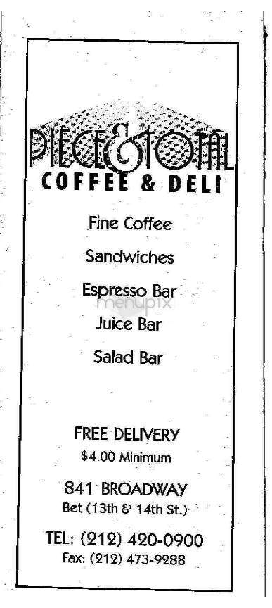 Peace & Toda - New York, NY menu_pic