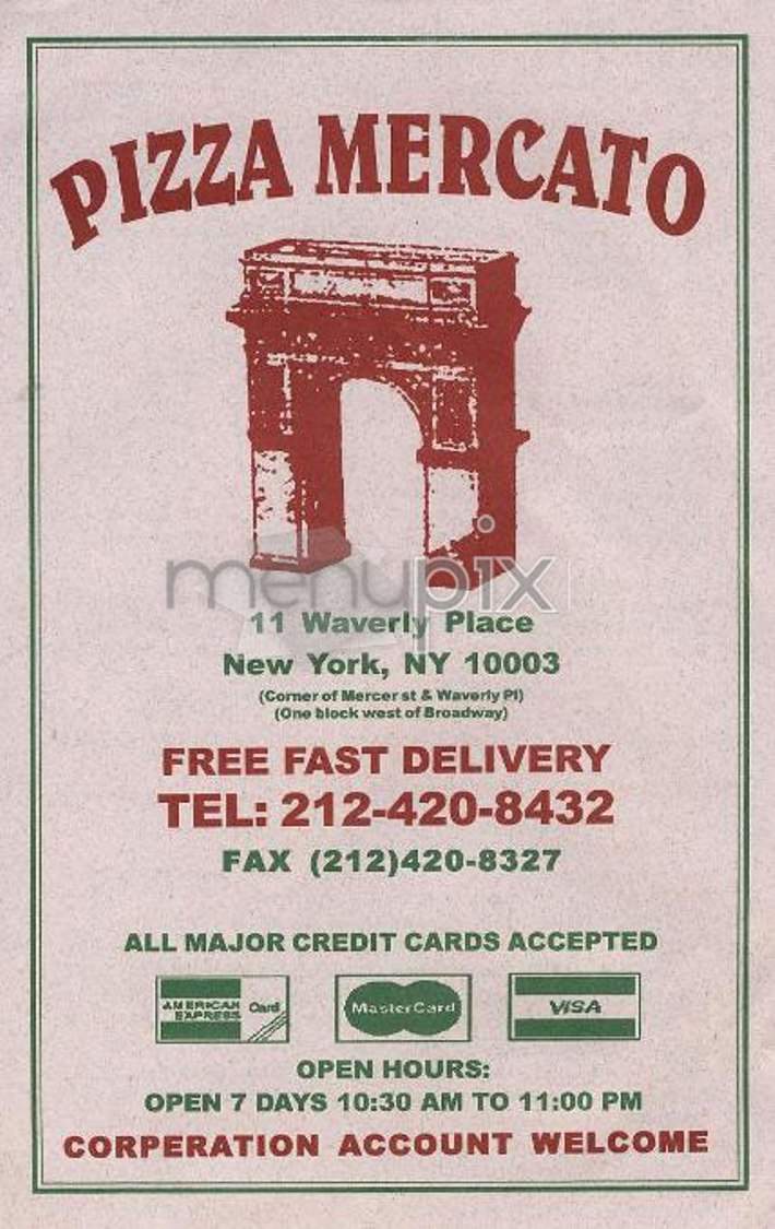 Pizza Mercato - New York, NY menu_pic