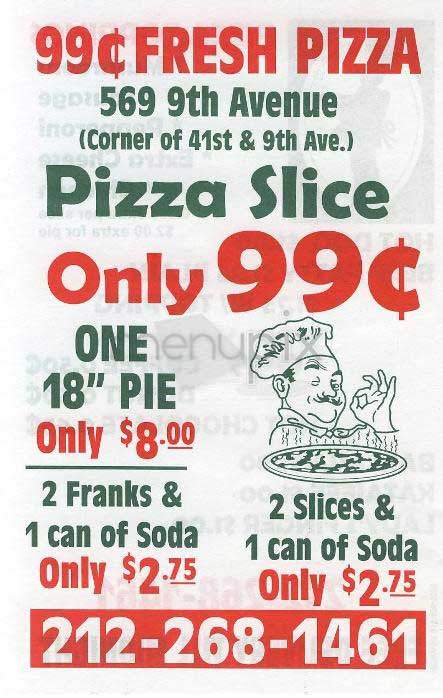Pizza - New York, NY menu_pic