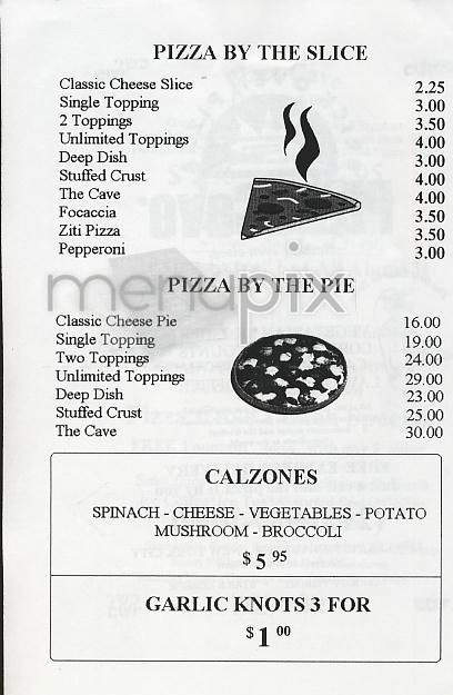 Pizza Cave - New York, NY menu_pic