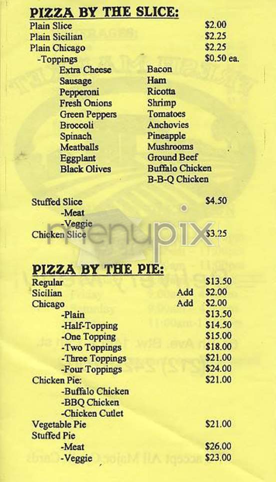 Pizza Shop - New York, NY menu_pic