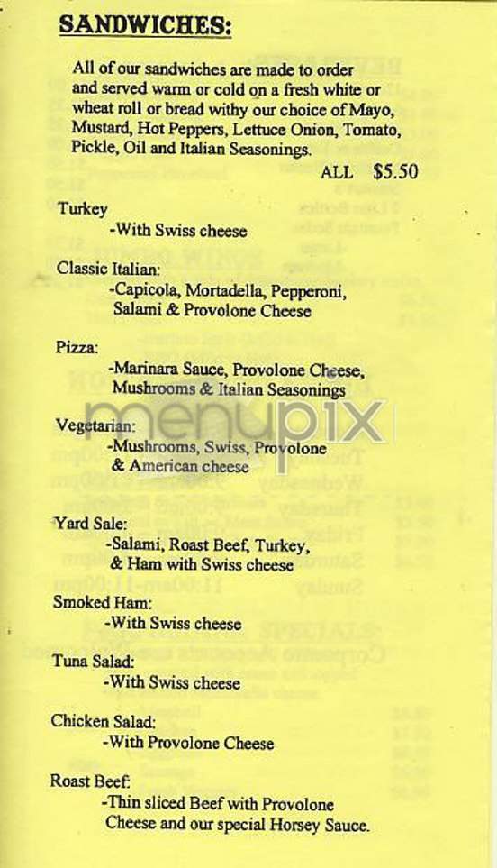 Pizza Shop - New York, NY menu_pic