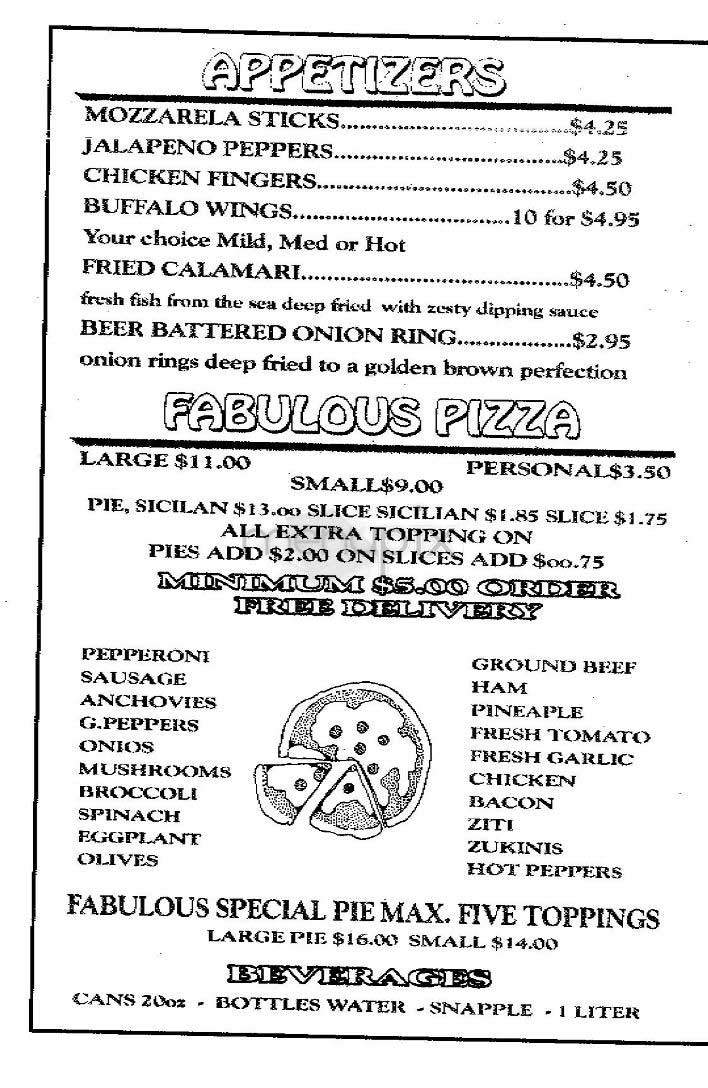 Pizza In The City - New York, NY menu_pic