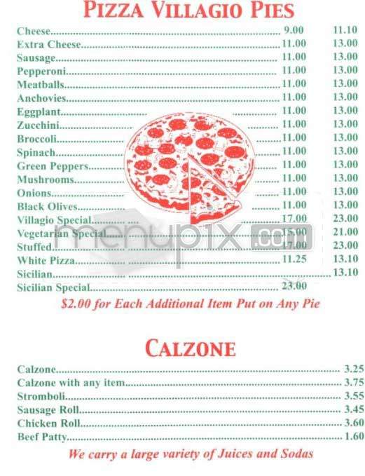 Pizza Villagio - New York, NY menu_pic