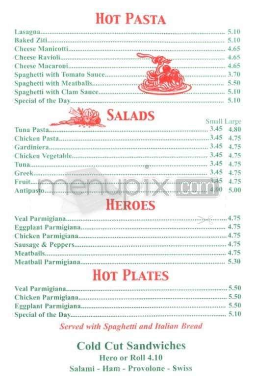 Pizza Villagio - New York, NY menu_pic