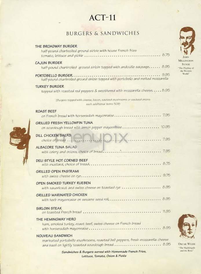 The Playwright - New York, NY menu_pic