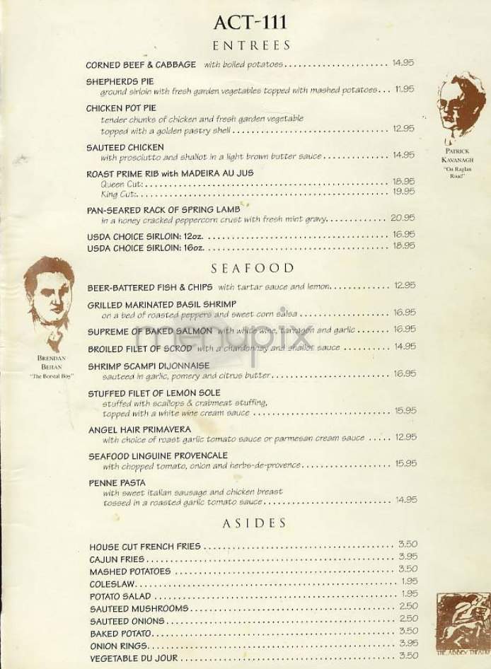 The Playwright - New York, NY menu_pic