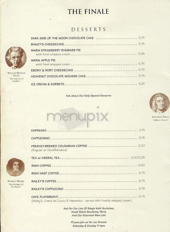 The Playwright - New York, NY menu_pic