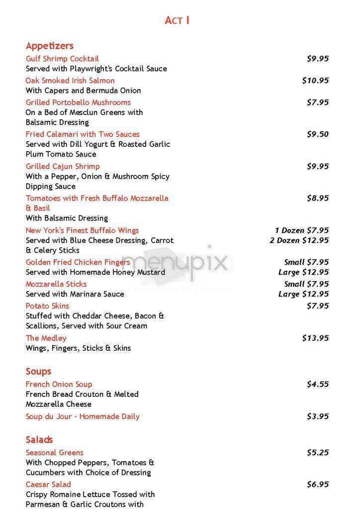 Playwright - New York, NY menu_pic