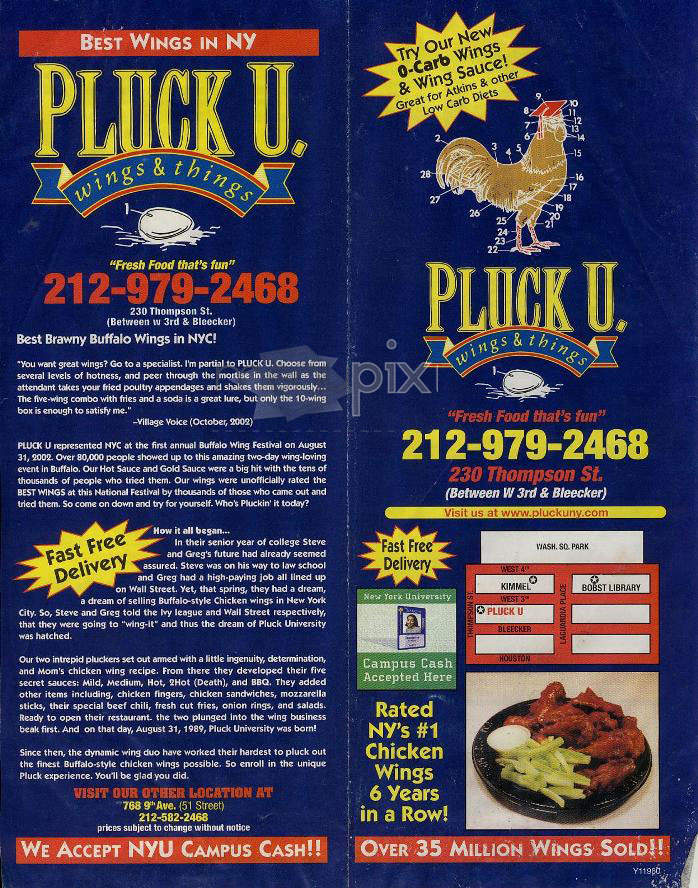 Pluck U - New York, NY menu_pic