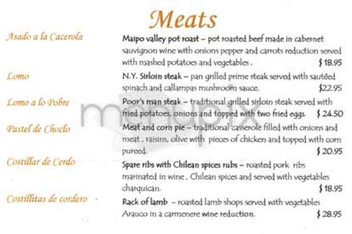 Pomaire - New York, NY menu_pic