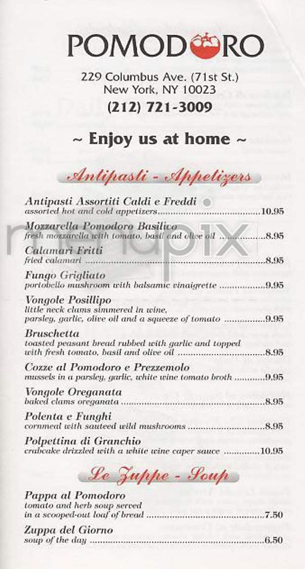 Pomodoro - New York, NY menu_pic