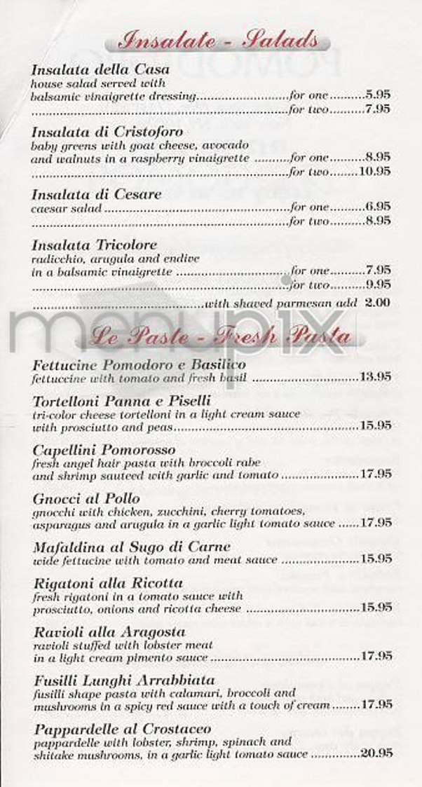 Pomodoro - New York, NY menu_pic