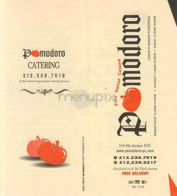 Pomodoro - New York, NY menu_pic