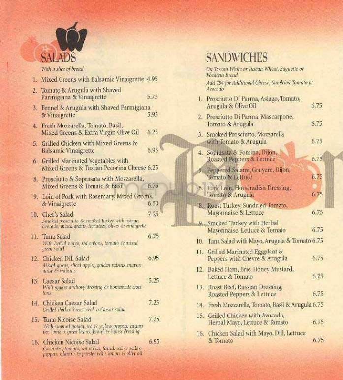Pomodoro - New York, NY menu_pic
