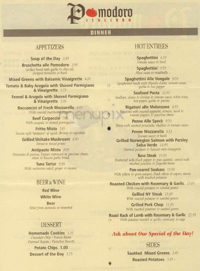Pomodoro - New York, NY menu_pic