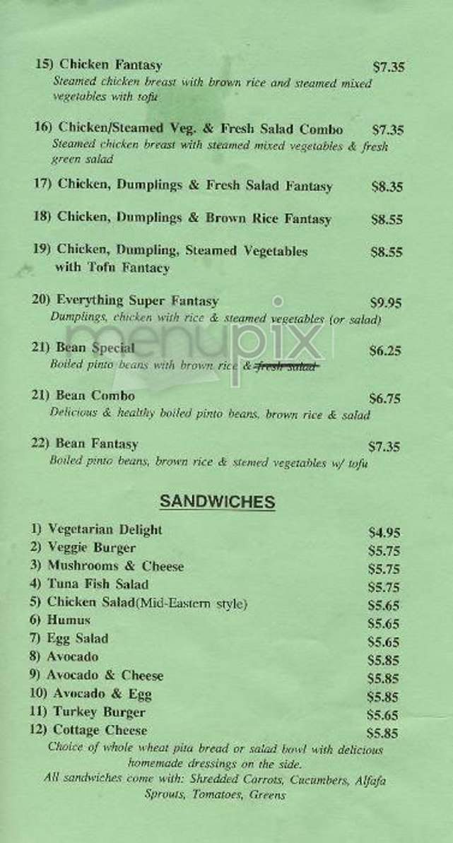 Poochie's Natural Cafe - New York, NY menu_pic