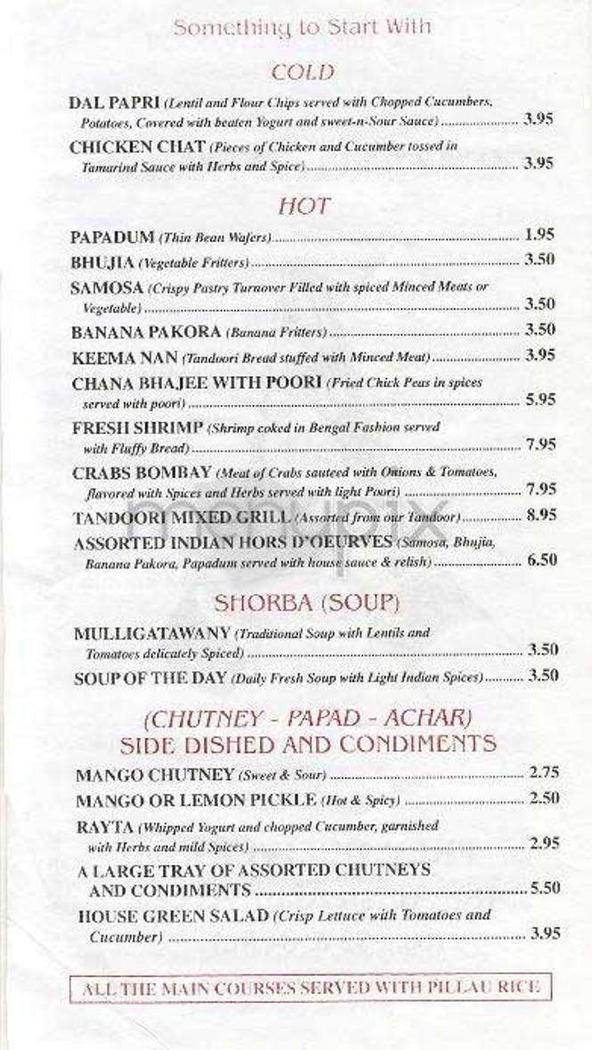 Poona - New York, NY menu_pic