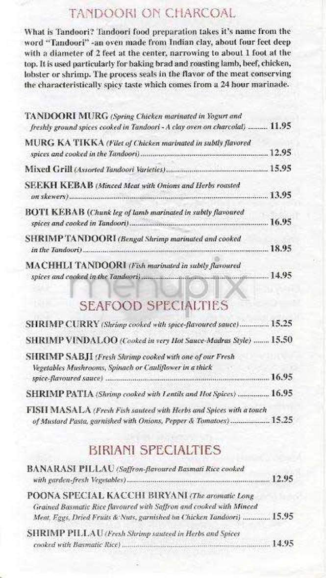 Poona - New York, NY menu_pic