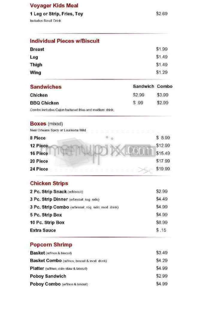 Popeye's Chicken & Biscuits - New York, NY menu_pic