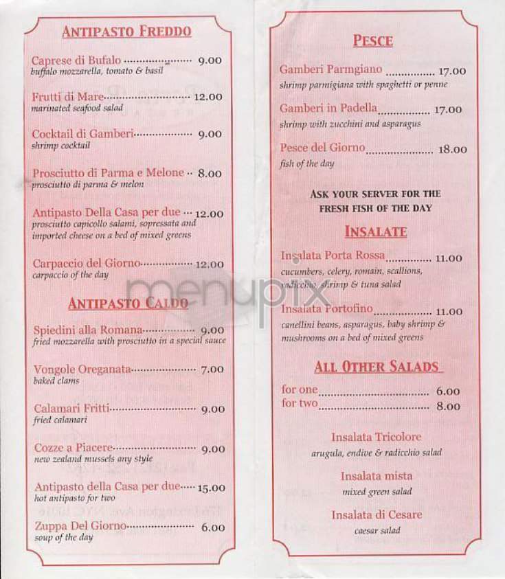 Porta Rossa - New York, NY menu_pic