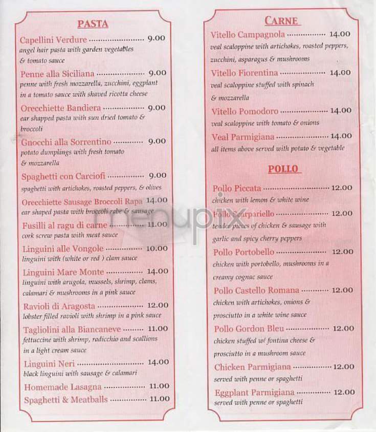Porta Rossa - New York, NY menu_pic