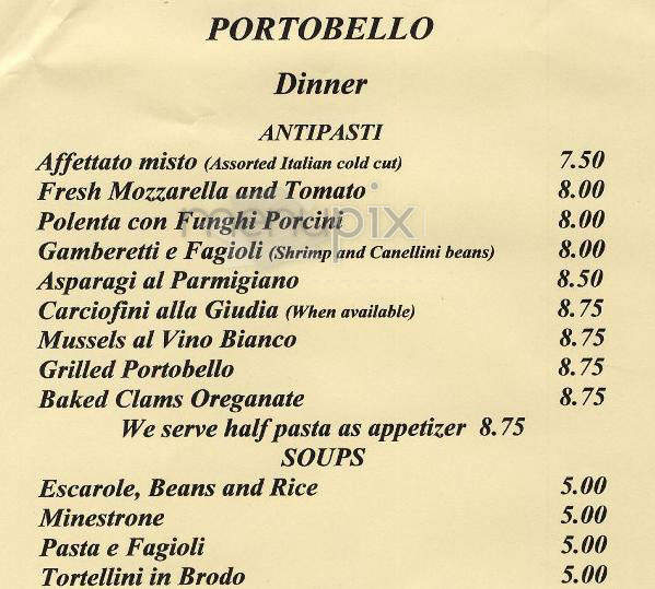 Porto Bello - New York, NY menu_pic