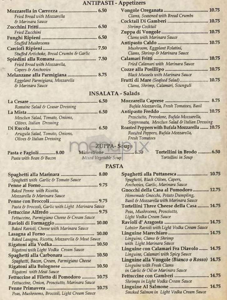 Positano Ristorante - New York, NY menu_pic