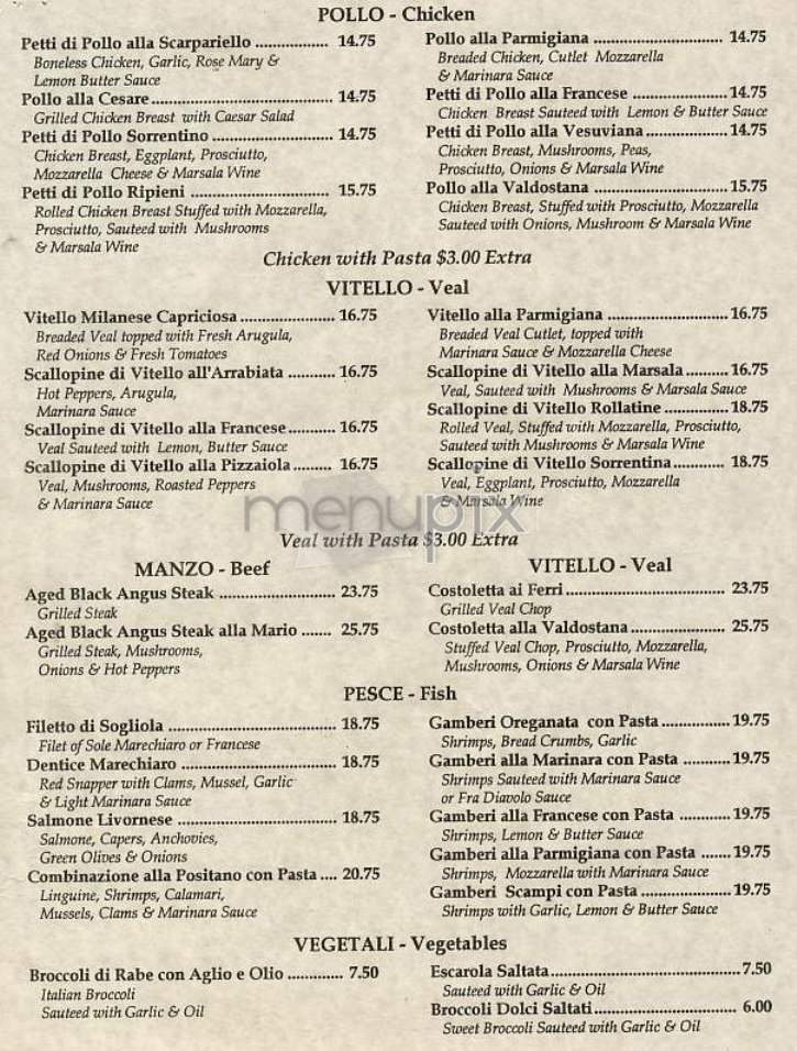 Positano Ristorante - New York, NY menu_pic