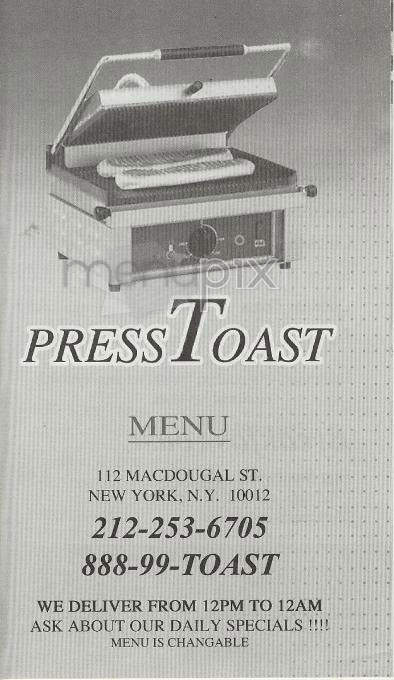 PressToast - New York, NY menu_pic