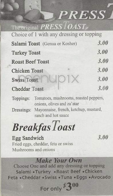 PressToast - New York, NY menu_pic