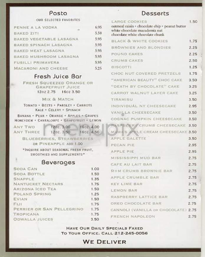 Printon 56 - New York, NY menu_pic
