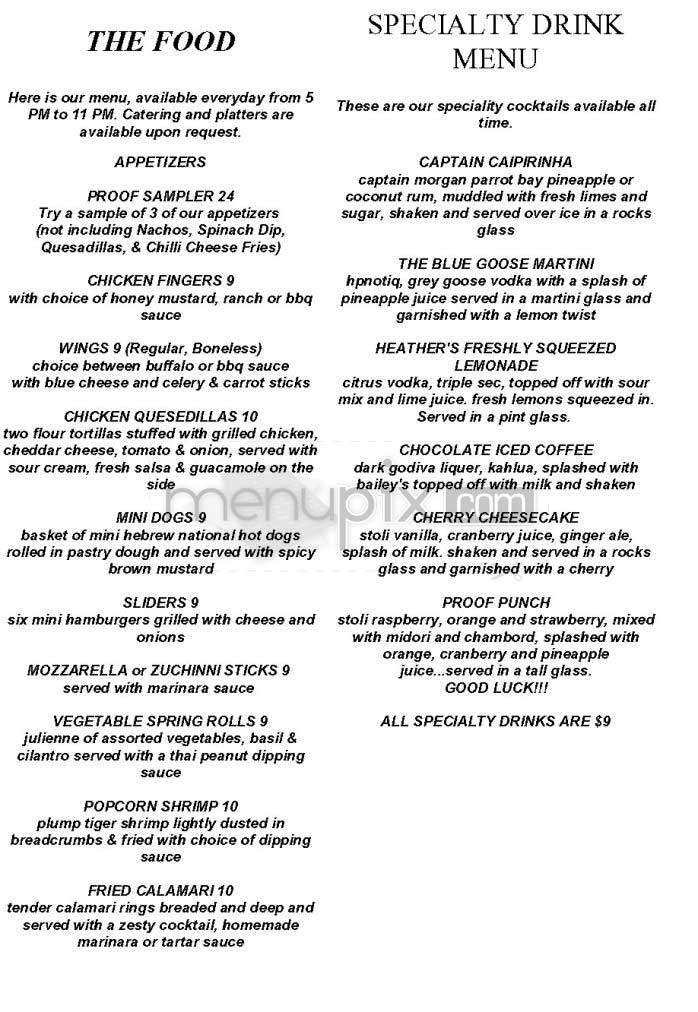 Proof - Princeton, NJ menu_pic