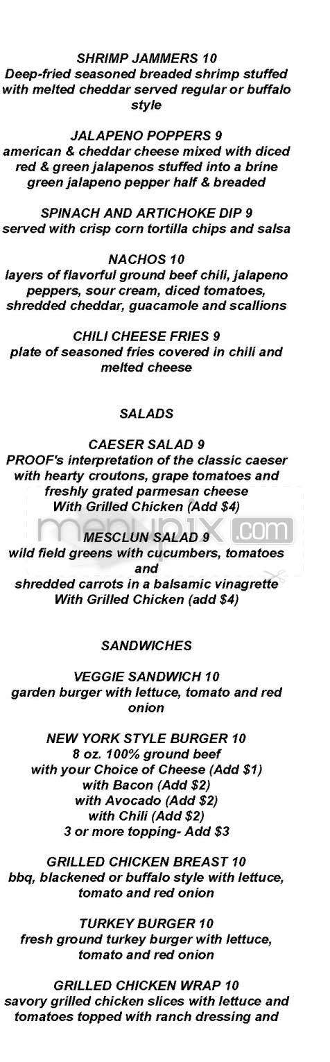 Proof - Princeton, NJ menu_pic