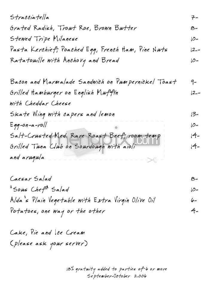 Prune - New York, NY menu_pic