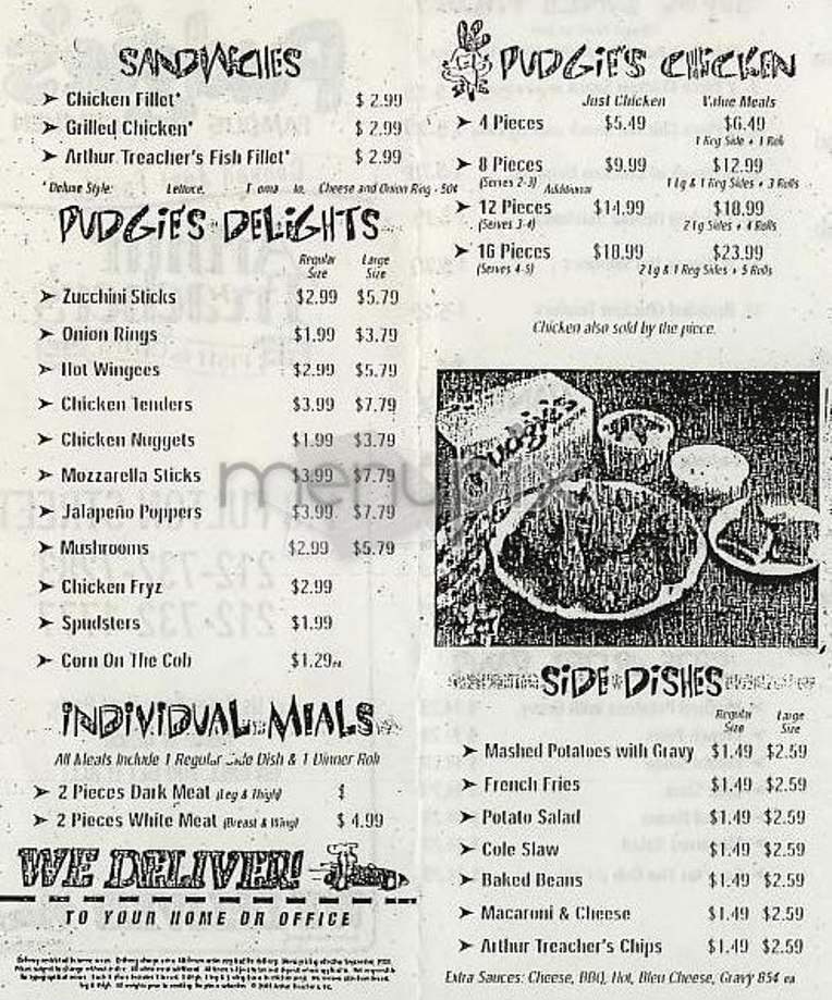 Pudgie's Chicken - New York, NY menu_pic