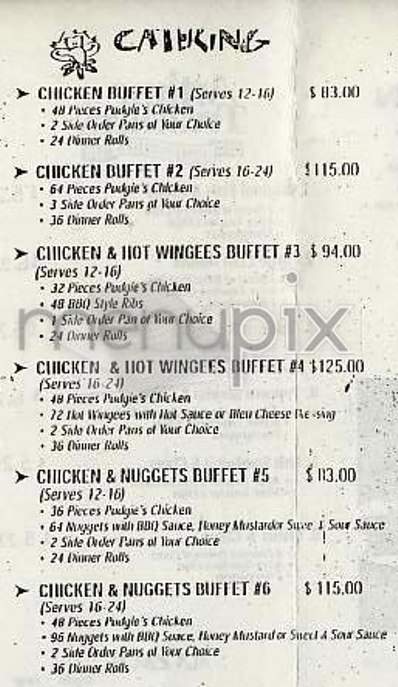 Pudgie's Chicken - New York, NY menu_pic