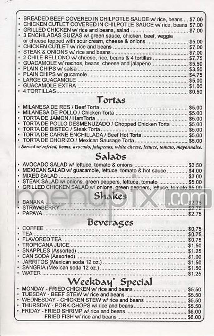 Puebla - New York, NY menu_pic