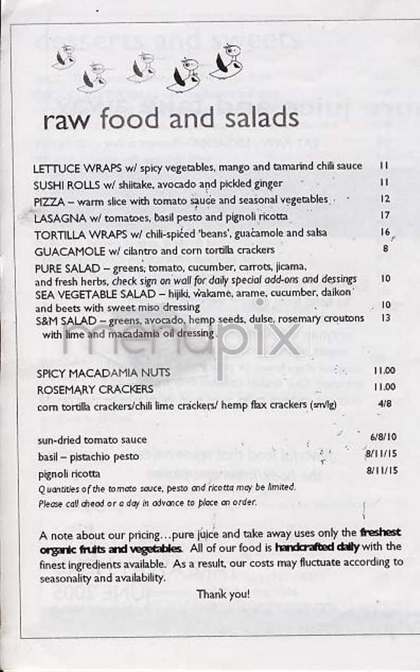 Pure Juice and Take Away - New York, NY menu_pic