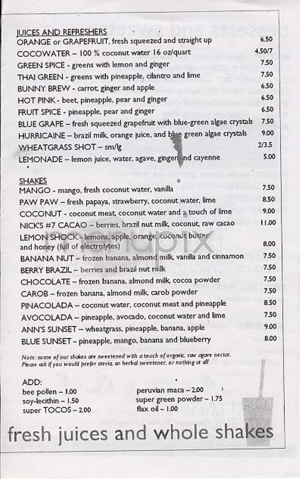 Pure Juice and Take Away - New York, NY menu_pic