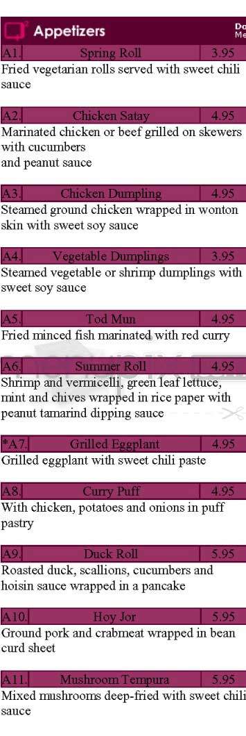 Q2 Thai - New York, NY menu_pic