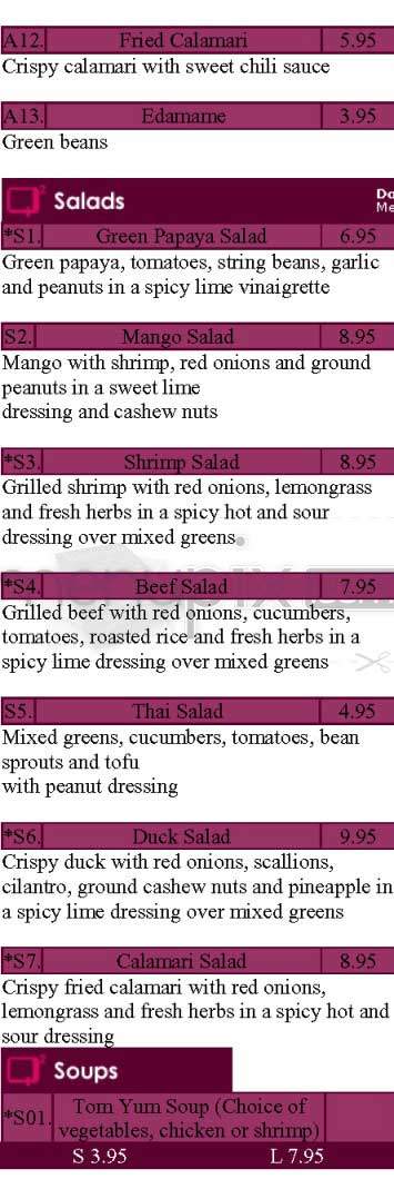 Q2 Thai - New York, NY menu_pic