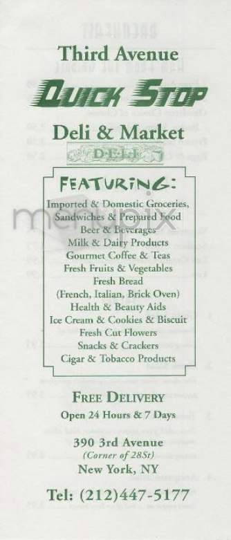 Quick Stop - New York, NY menu_pic