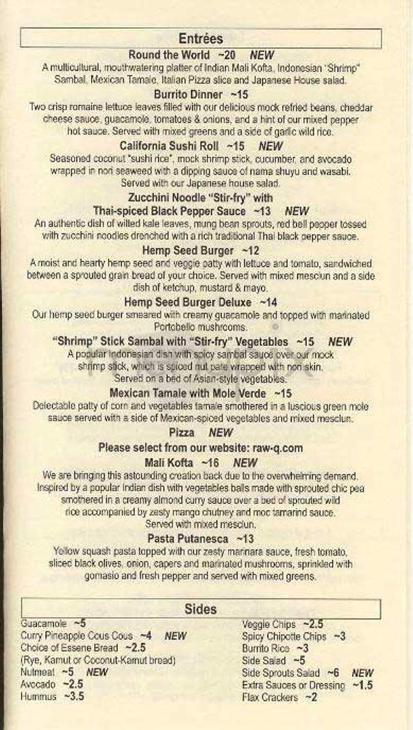 Quintessence - New York, NY menu_pic