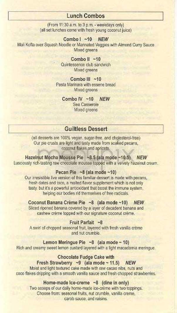 Quintessence - New York, NY menu_pic