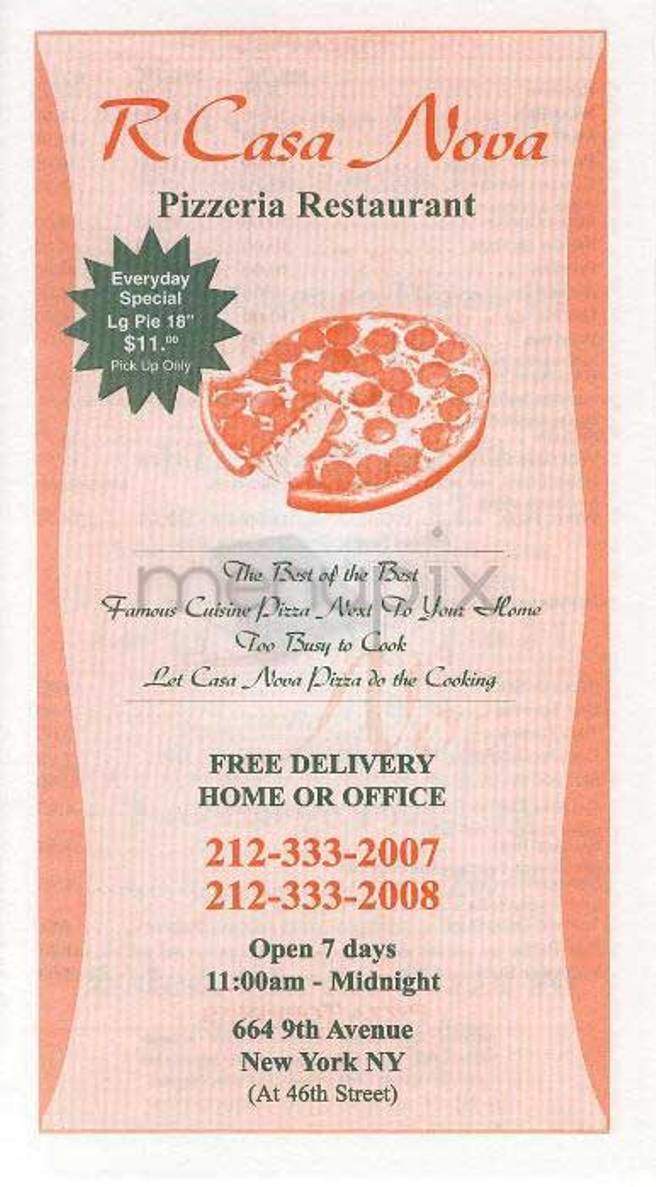 R Casa Novs - New York, NY menu_pic